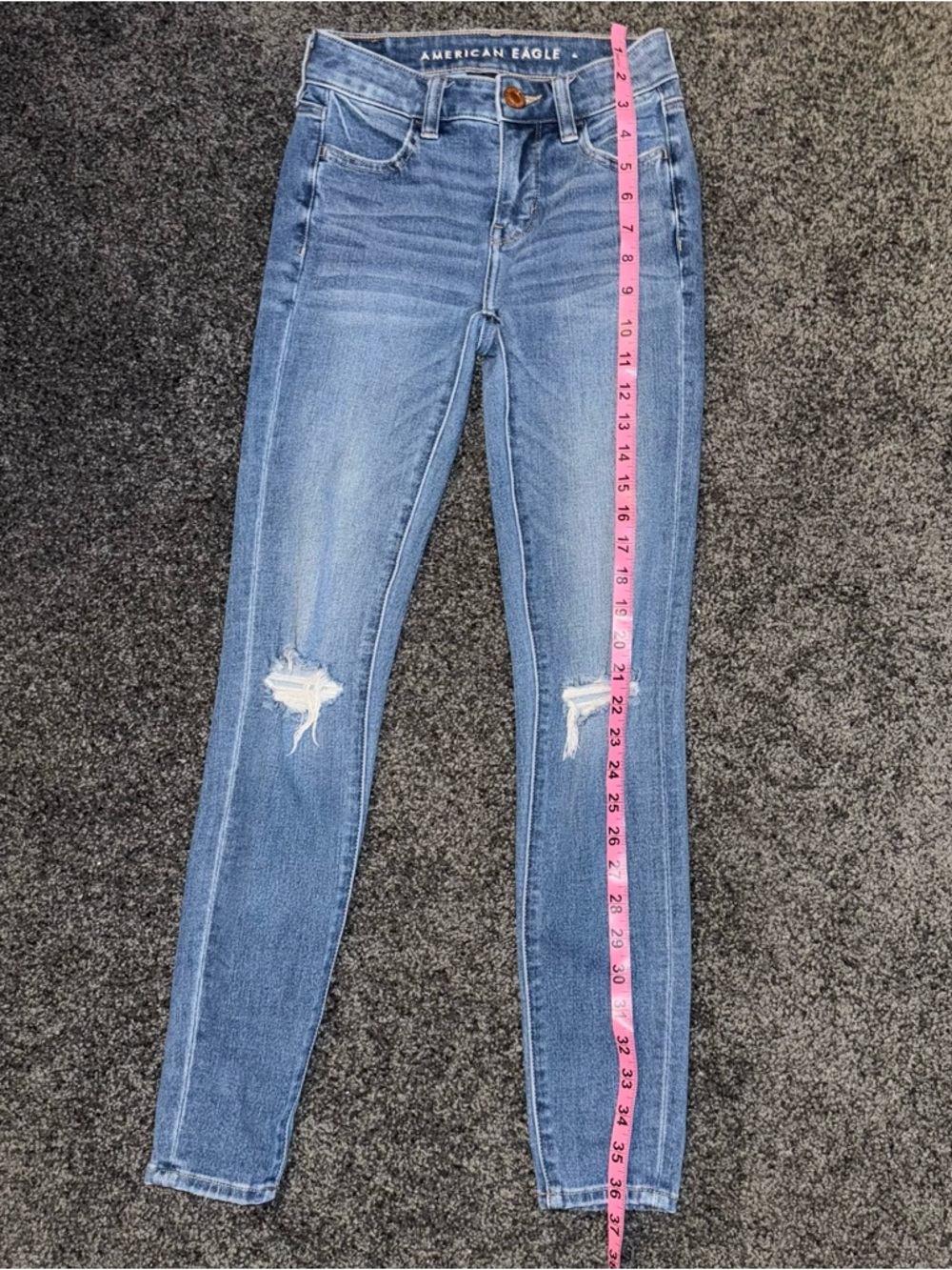 American Eagle Outfitters Women’s Blue Stretch Jegging - Picture 7 of 9